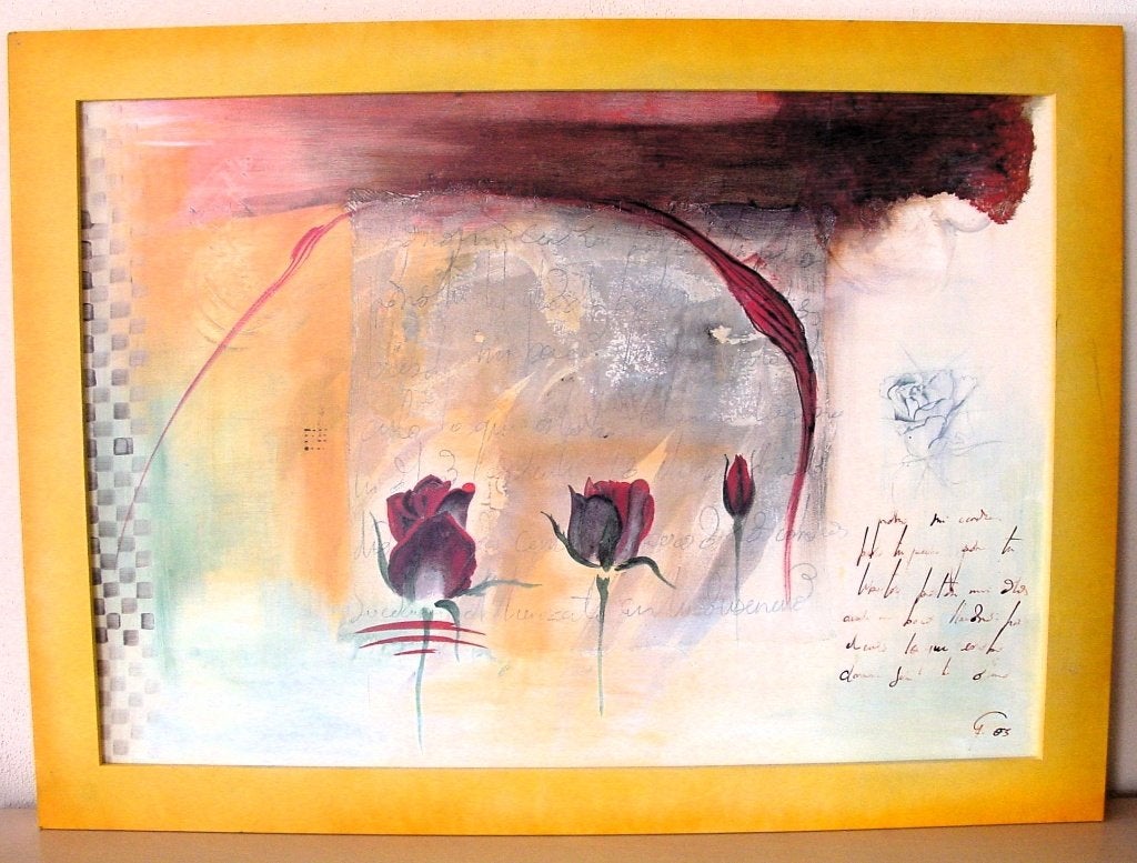 MDF schilderij Corazón III Gemma Leys reproductie art print, Ophalen, Op houten frame, Print, Overige materialen