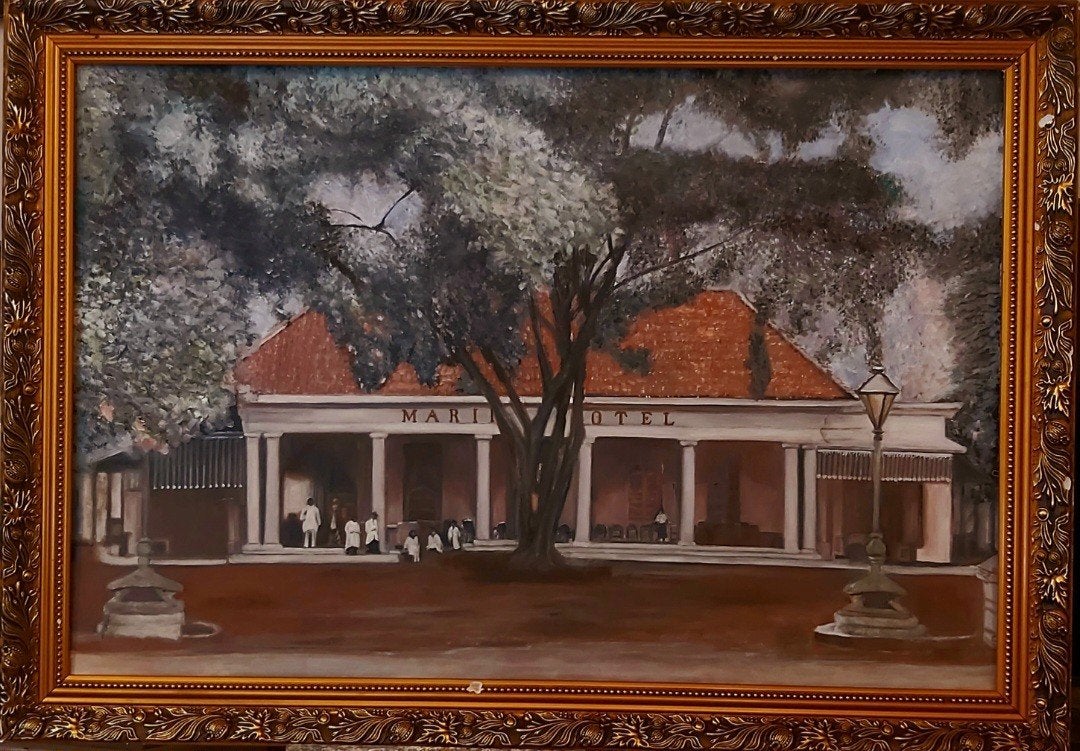 schilderij Marine Hotel Batavia 1875, Ophalen of Verzenden
