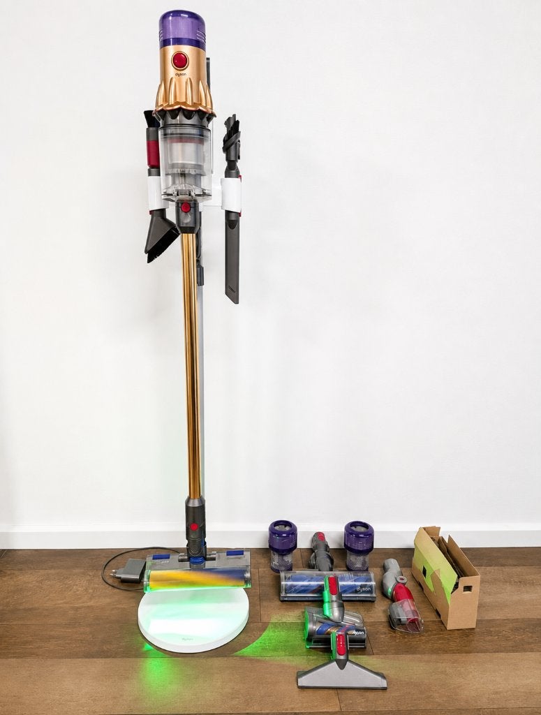 Dyson V12 Detect Slim Absolute+ / Dok, 8 borstels, 3 filters, Ophalen, Zo goed als nieuw, Dyson, Reservoir