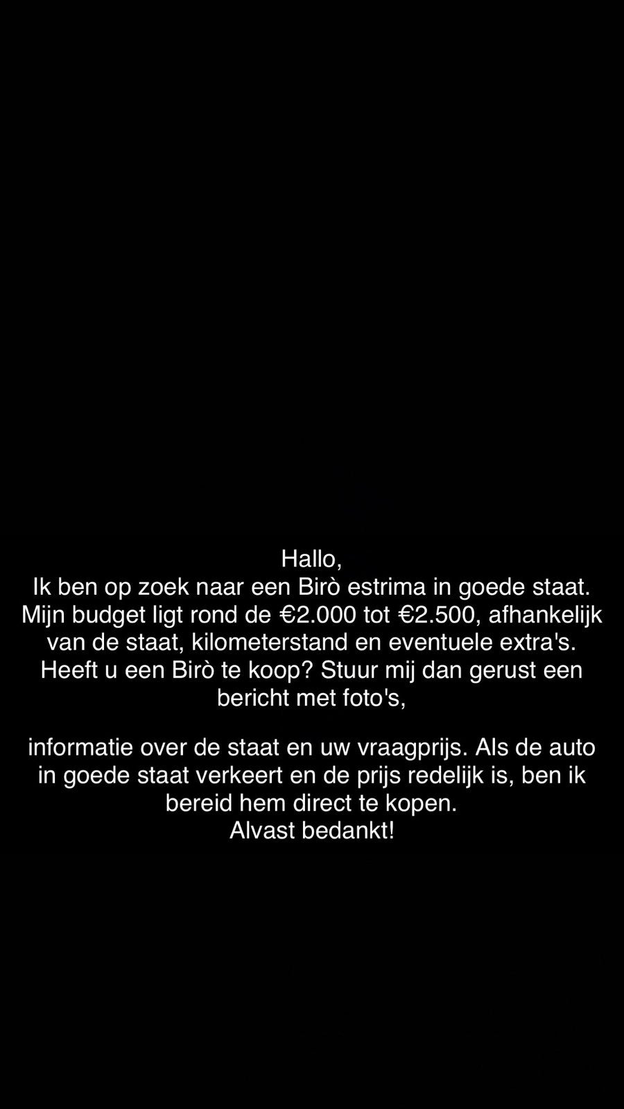 Gezocht: Birò estrima brommobiel, Eén persoon, Cadeaubon