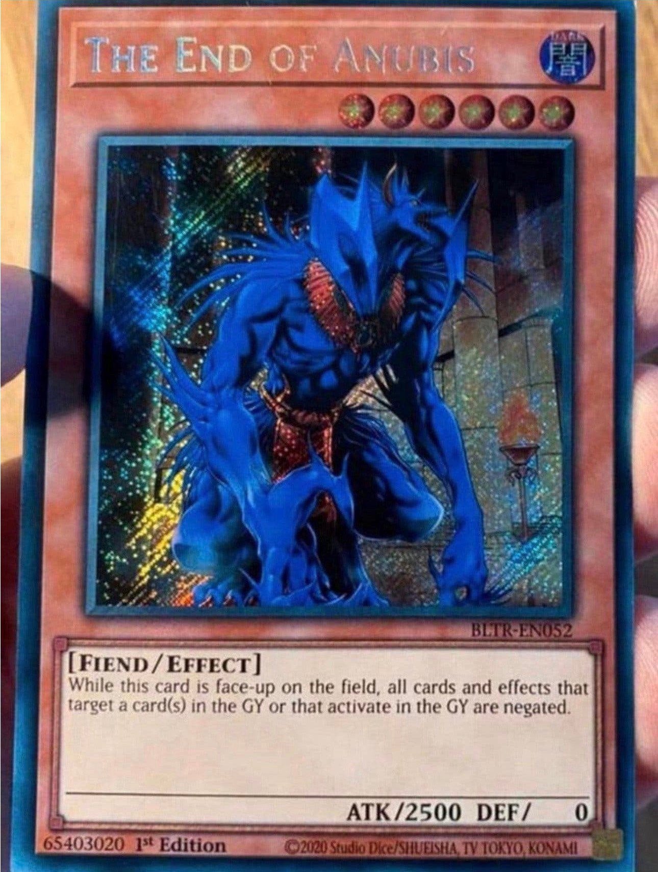 Yu-Gi-Oh! The End of Anubis BLTR 1st Edition !, Ophalen of Verzenden, Zo goed als nieuw, Losse kaart, Foil