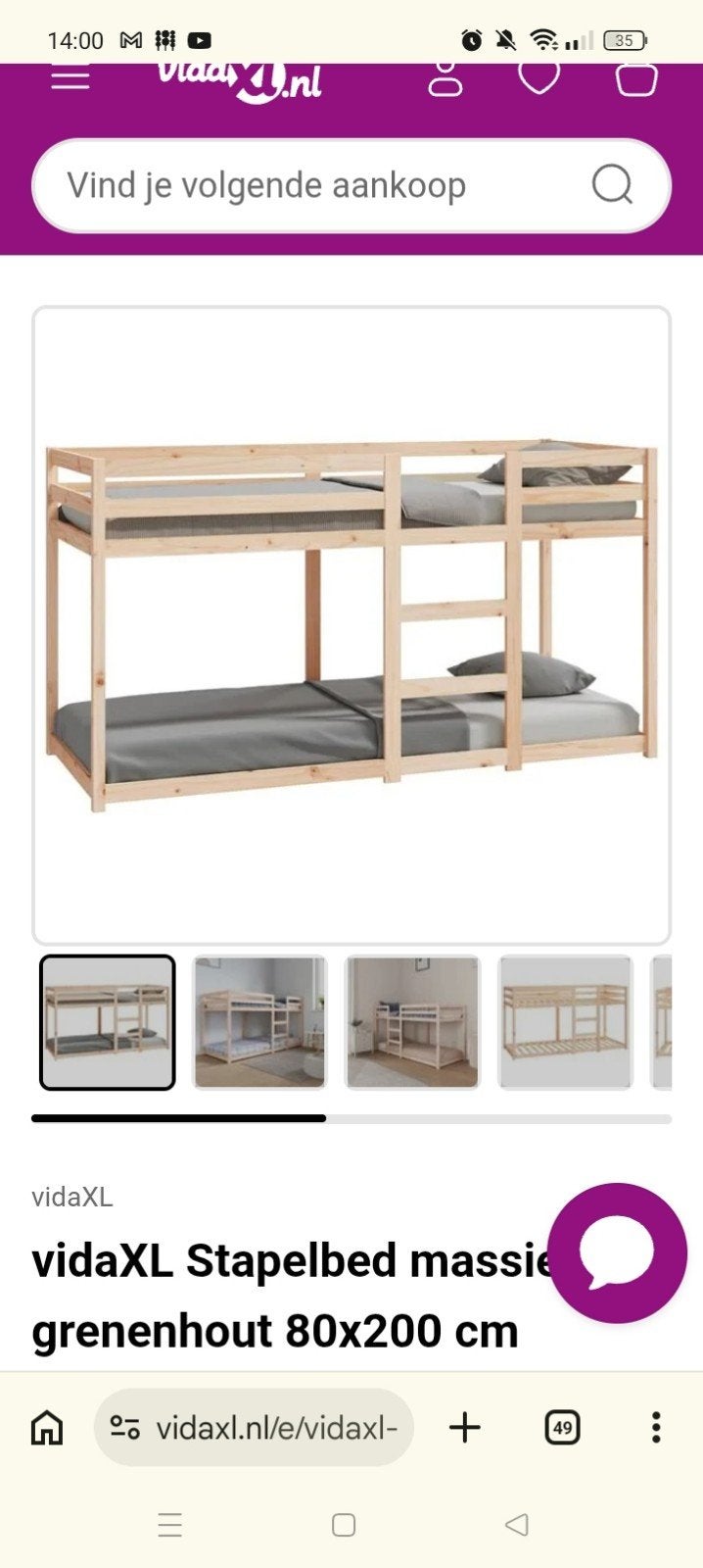 stapelbed te koop !, Ophalen, 90 cm, Stapelbed, Nieuw