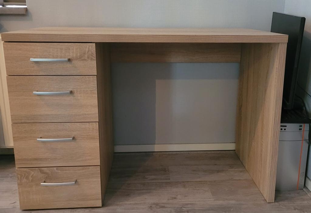 GRATIS Bureau met lades - Leen Bakker, Huis en Inrichting, Bureaus, Gebruikt, Overige typen, Overige merken, Modern, Spaanplaat of MDF