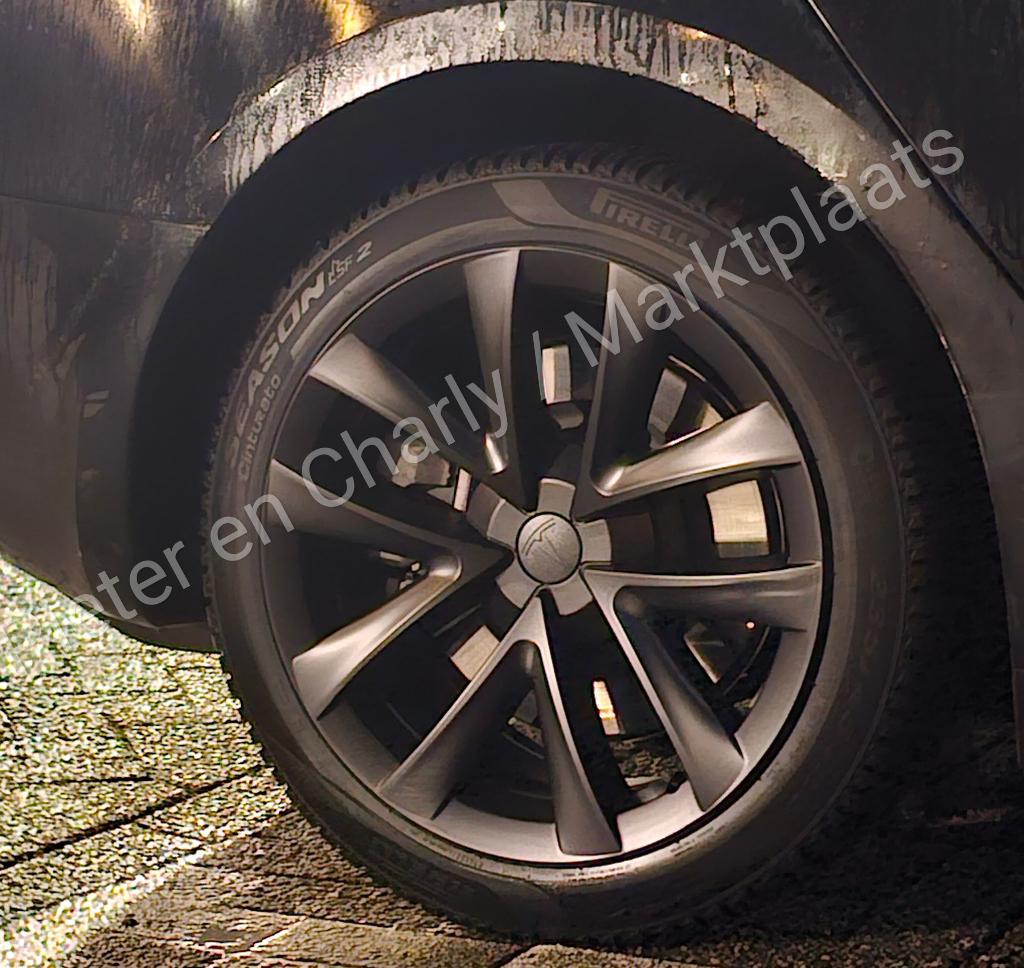 NIEUWE set van 4 zwarte wieldoppen voor de Tesla Model 3, Ophalen of Verzenden, Nieuw