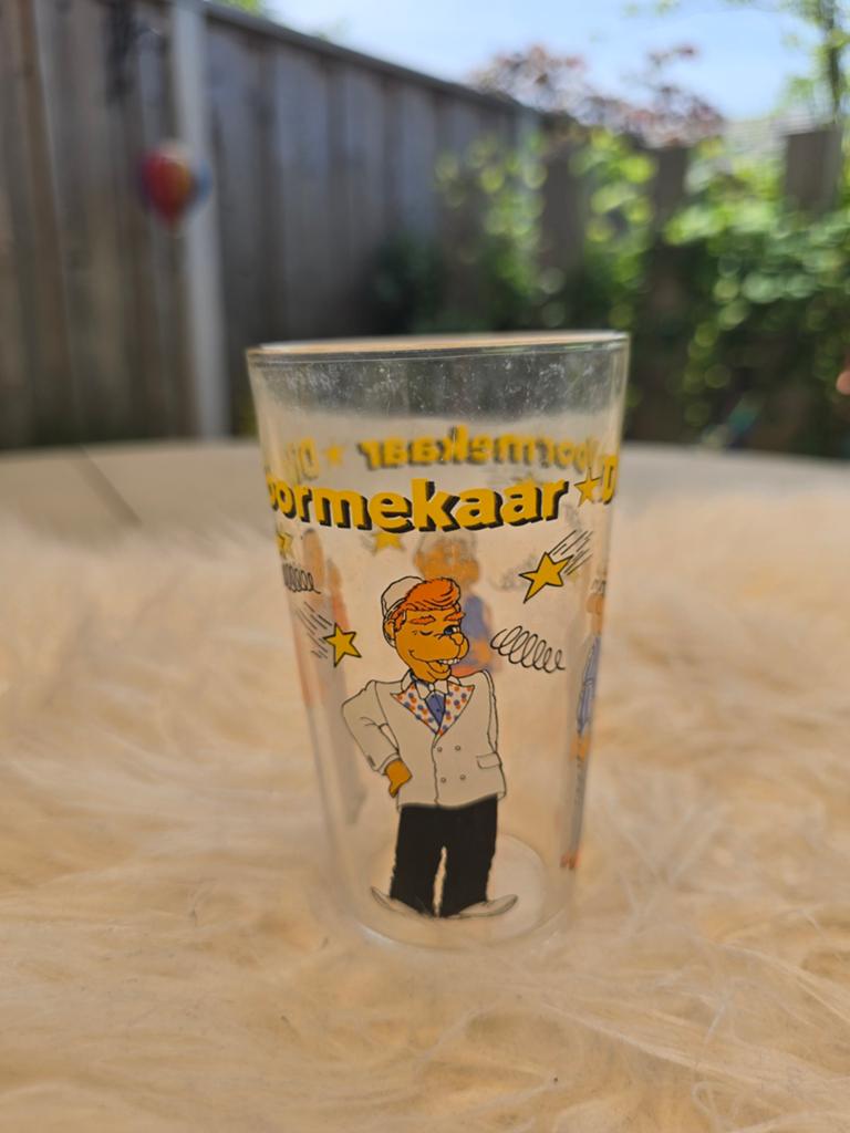 Vintage Dik Voormekaar Show glas, Ophalen of Verzenden, Gebruikt