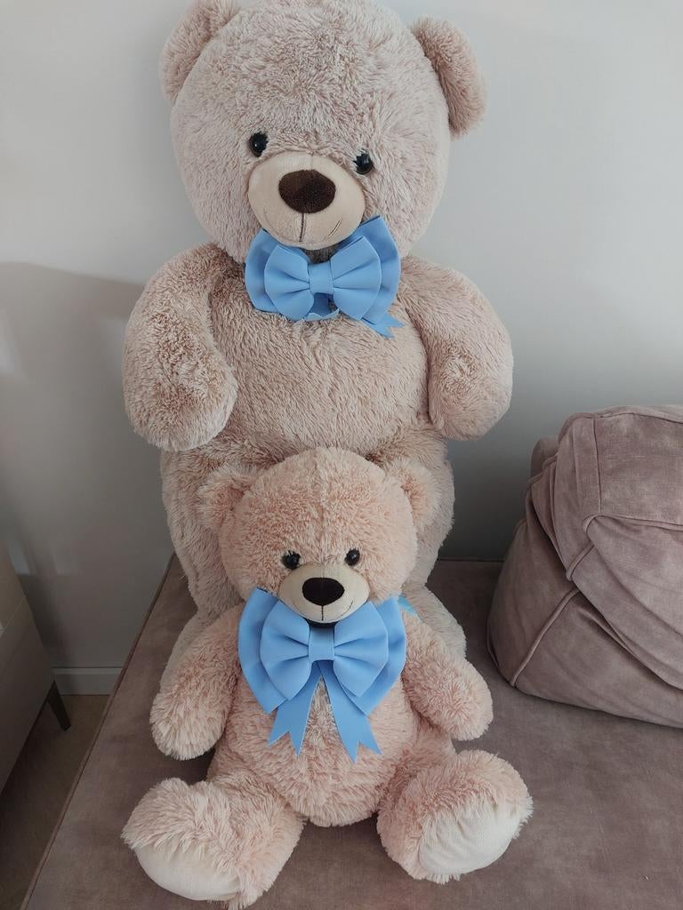 Zachte knuffelberen voor gender reveal of kinderkamer, Kinderen en Baby's, Beer, Ophalen of Verzenden, Zo goed als nieuw, Middelgroot (20 tot 80 cm)