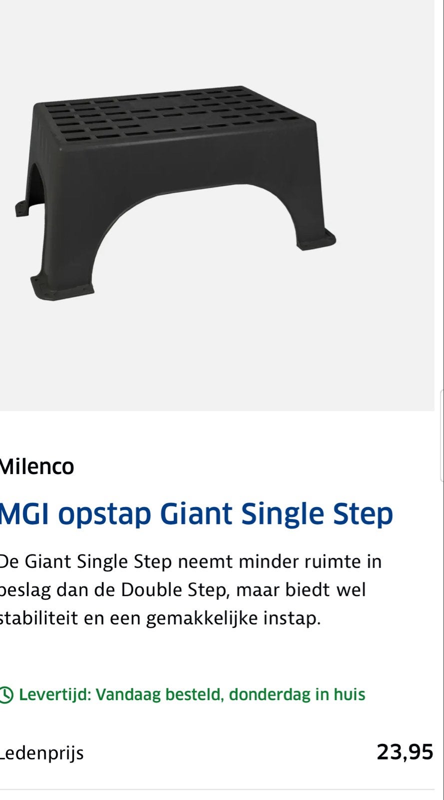 Milenco MGI opstap Giant Step. Anwb. Nwprs 23,95. Nu 10,-, Ophalen, Zo goed als nieuw