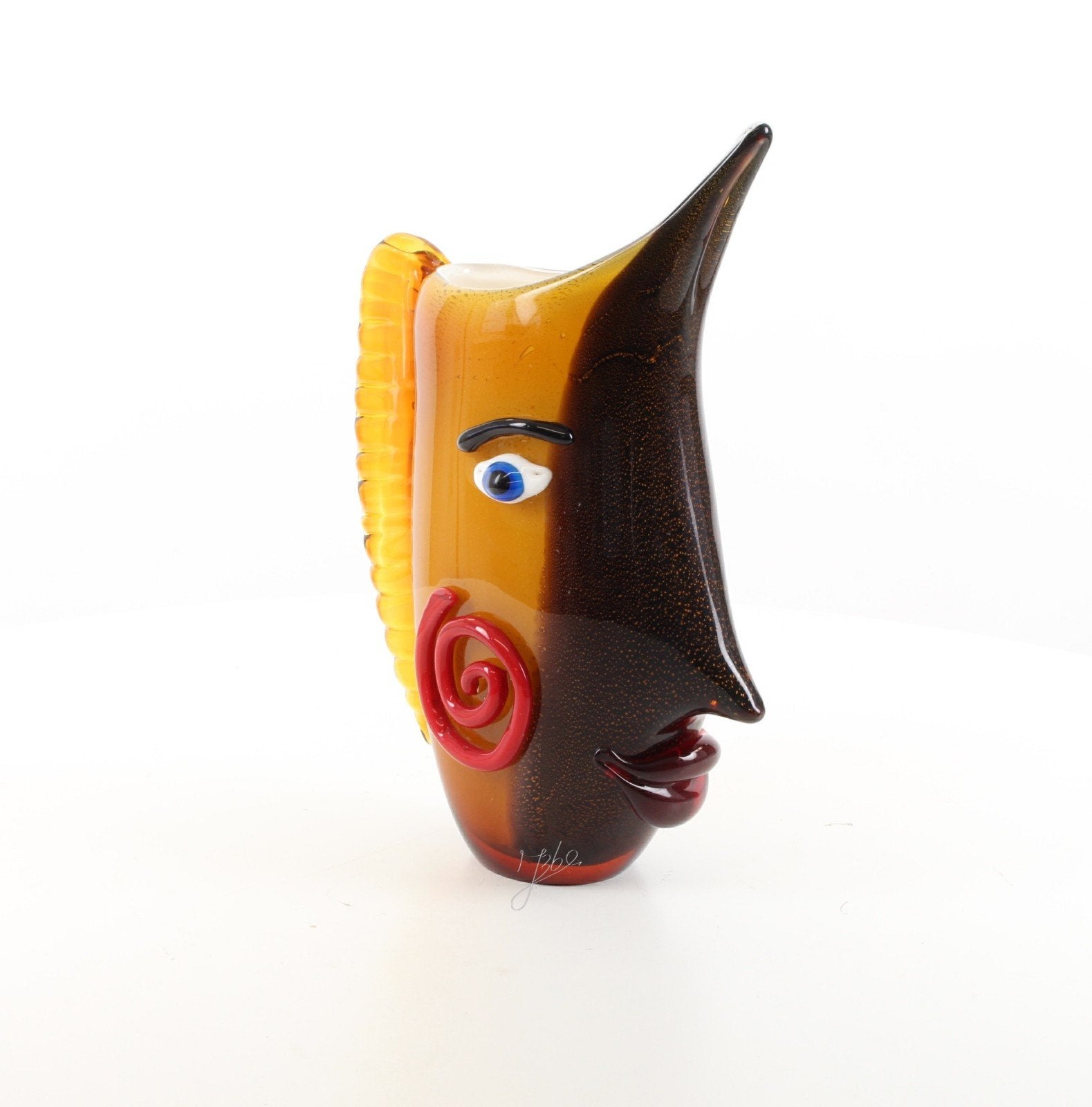 Murano glazen vaas 'Gezicht' - Uniek kunstobject, Antiek en Kunst, Ophalen of Verzenden