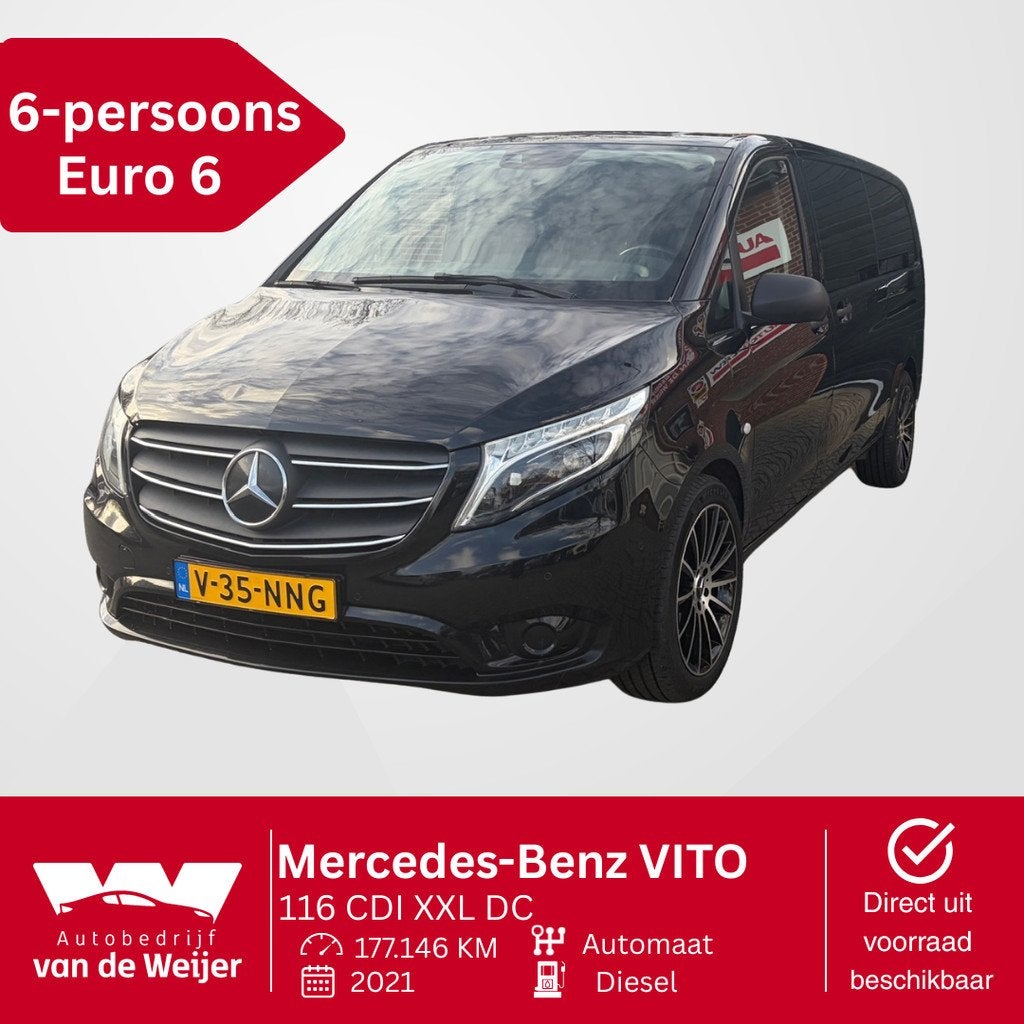 Mercedes-Benz VITO 116 CDI XXL DC 2x Schuif 6-Persoons-Grijs, Automaat, Gebruikt, 4 cilinders, 2500 kg