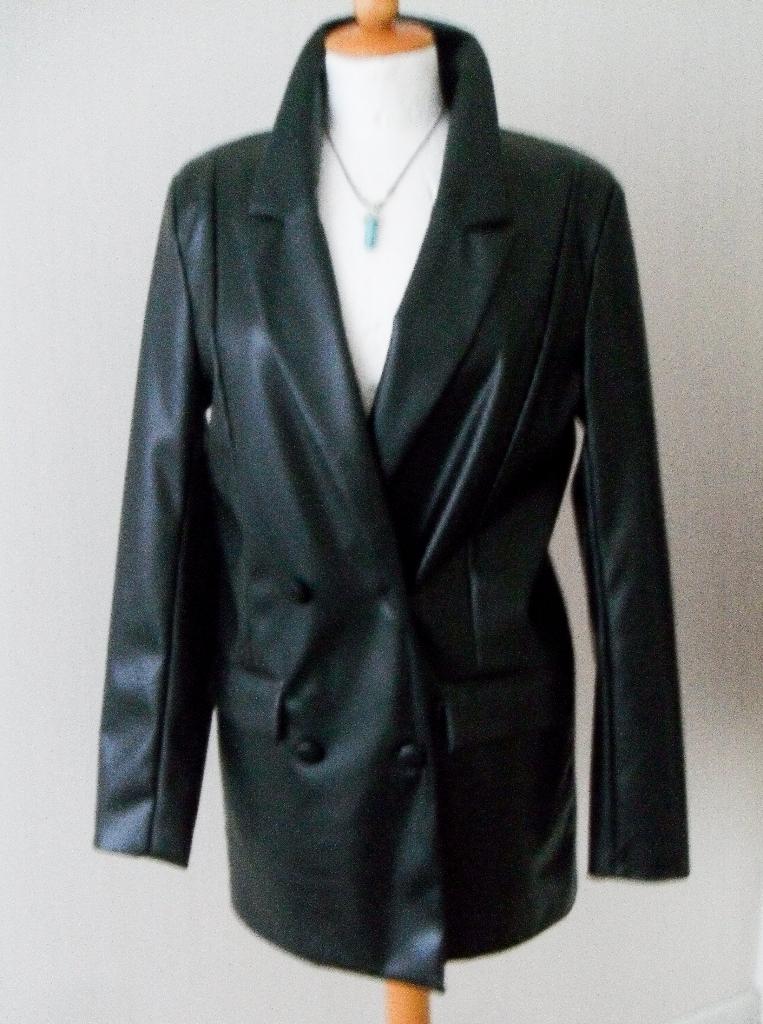 Nieuw zwart colbert maat M leatherlook stretch, Maat 38/40 (M), Verzenden, Nieuw, Jasje