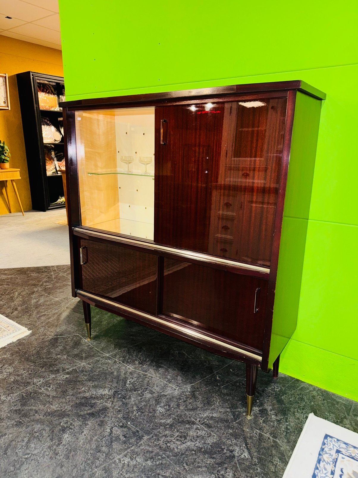 Retro vintage vitrinekast barkast barmeubel, Ophalen of Verzenden