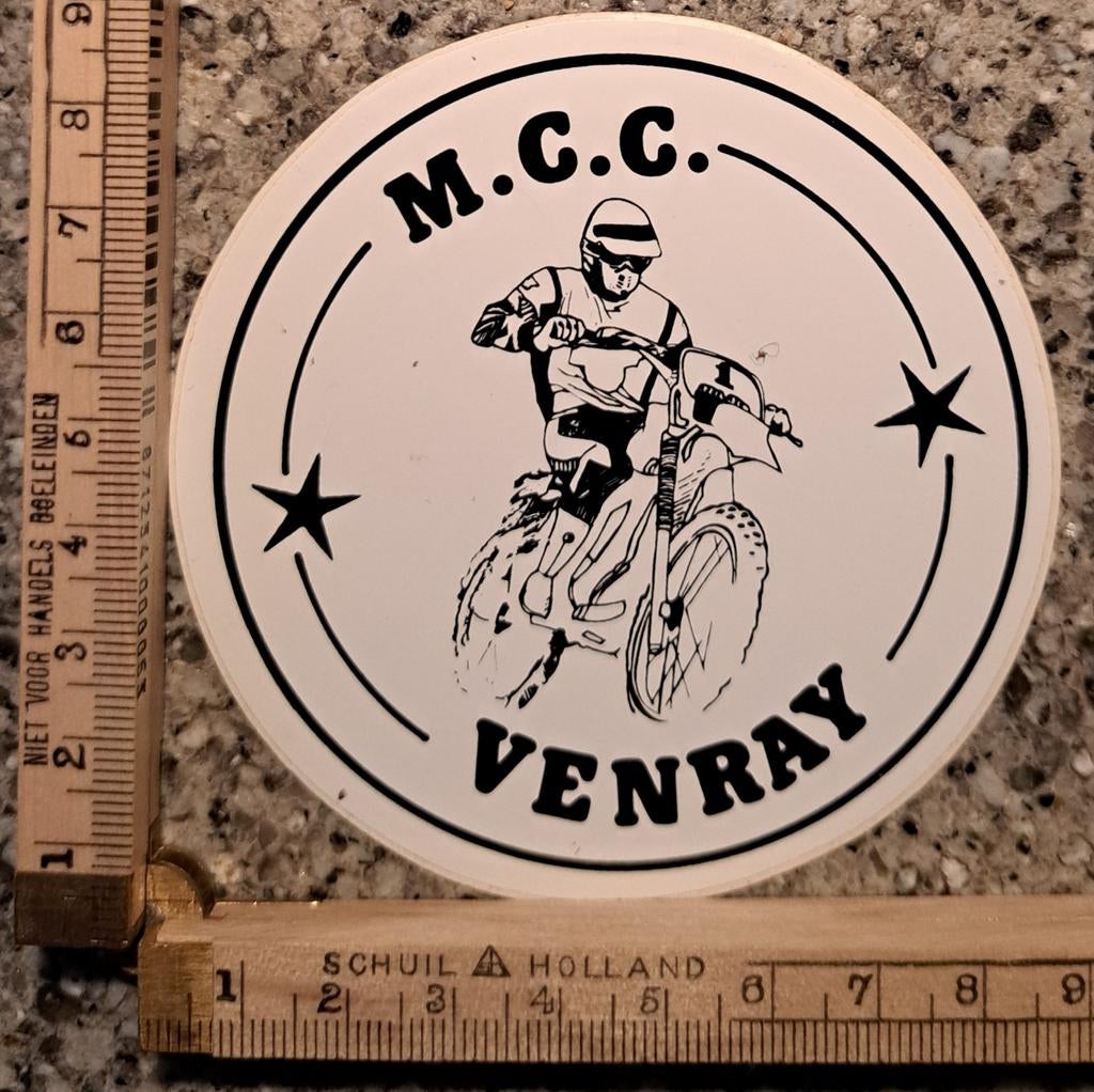 Vintage sticker MCC Venray Motorcross crossmotor strip, Ophalen of Verzenden, Zo goed als nieuw