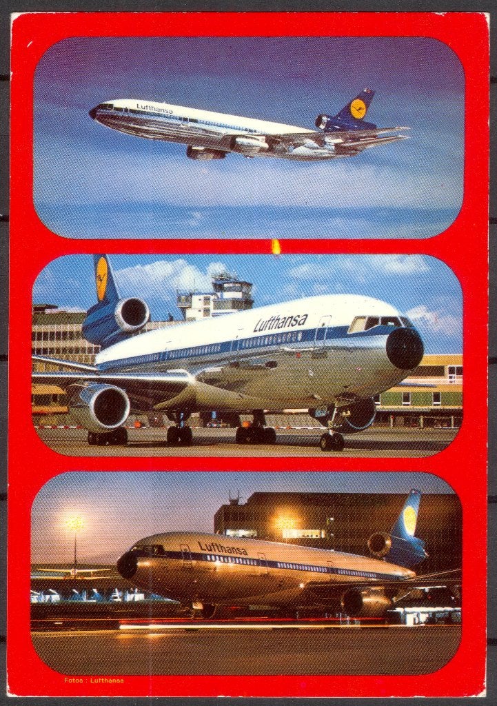 Vliegtuig - McDonnell Douglas DC10 - Lufthansa 1984, Verzenden, 1980 tot heden, Gelopen, Voertuig