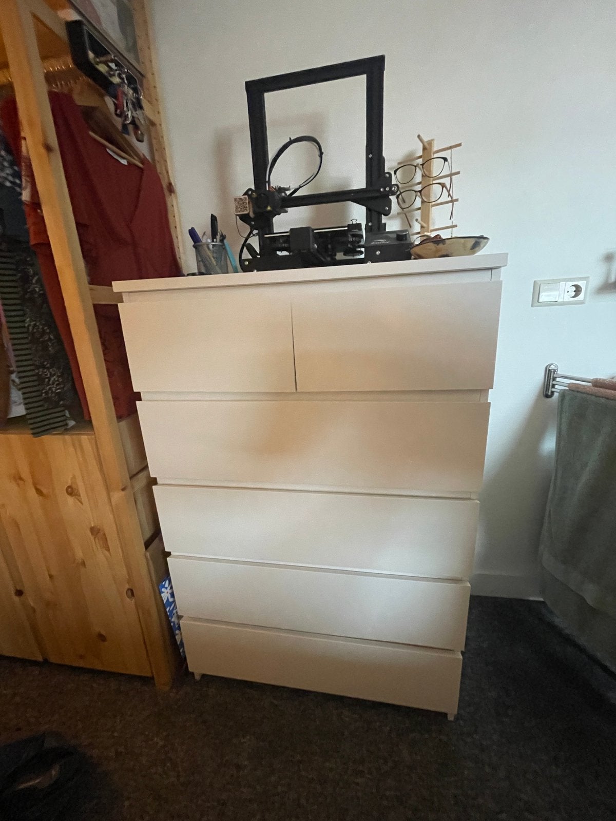 Ikea Malm ladekast 6 lades wit, Ophalen, Zo goed als nieuw