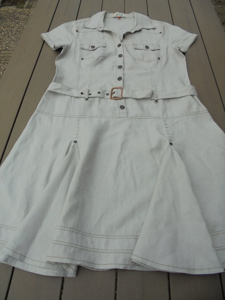 Grijze jurk NTS, Kleding | Dames, NTS, Maat 42/44 (L), Ophalen of Verzenden, Knielengte