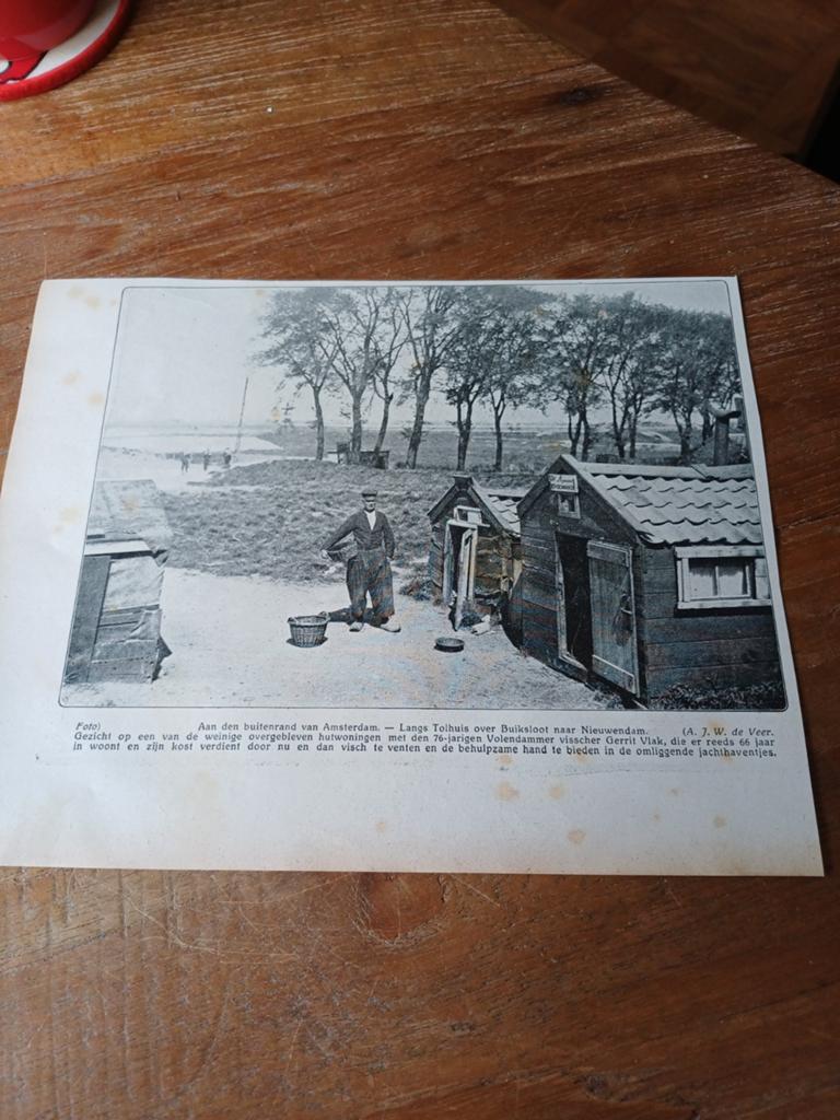 Knipsel tolhuis over Buiksloot naar Nieuwendam 1915, Ophalen of Verzenden, Voor 1920, Knipsel(s)