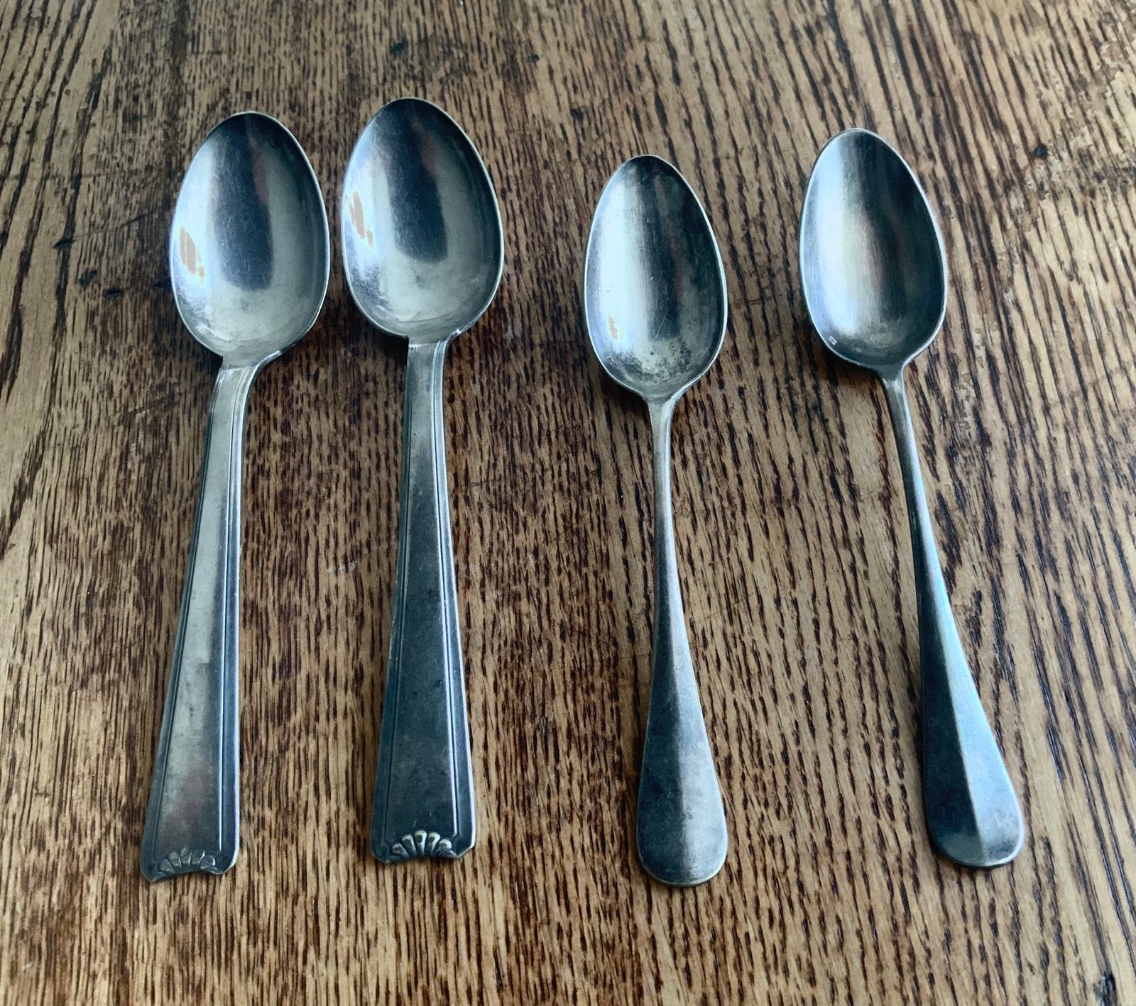 4 oude verziverde pap lepels, Ophalen of Verzenden