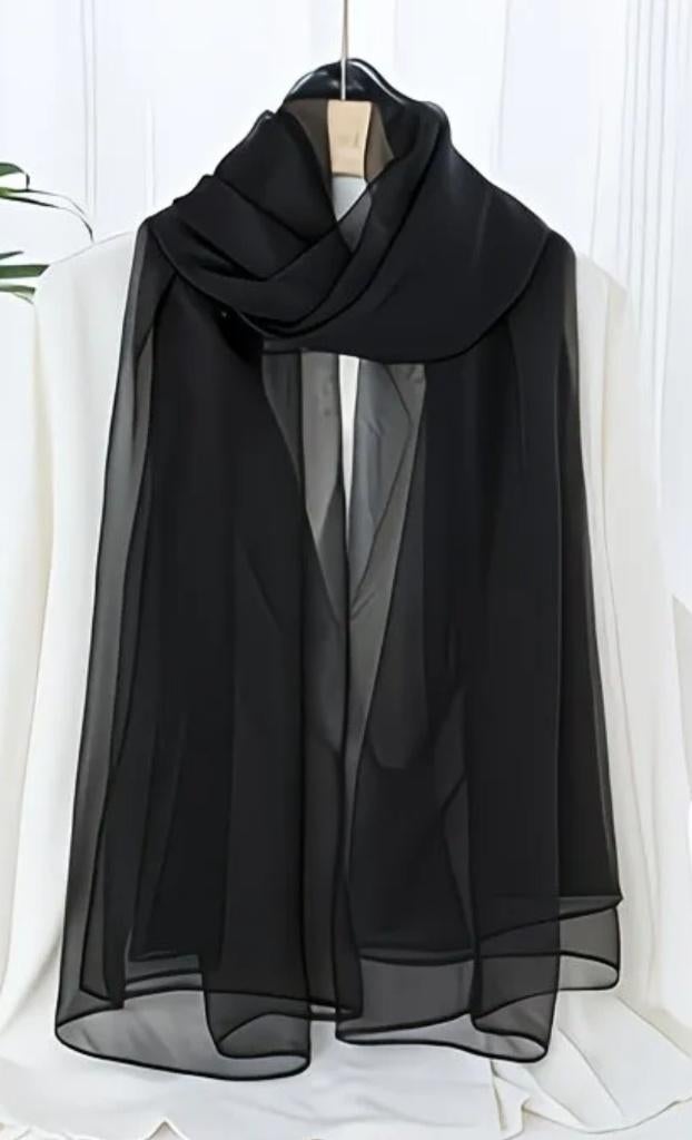 Zwarte sjaal, Kleding | Dames, Mutsen, Sjaals en Handschoenen, Ophalen of Verzenden, Nieuw, Maat 46/48 (XL) of groter, Sjaal