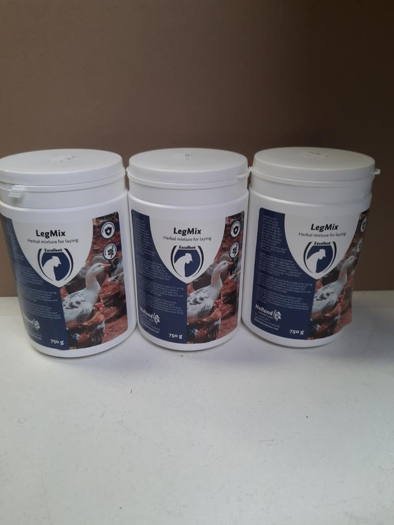 3 potten exelent Legmix 750gram kruidenmix voor kippen, Ophalen of Verzenden, Pluimvee