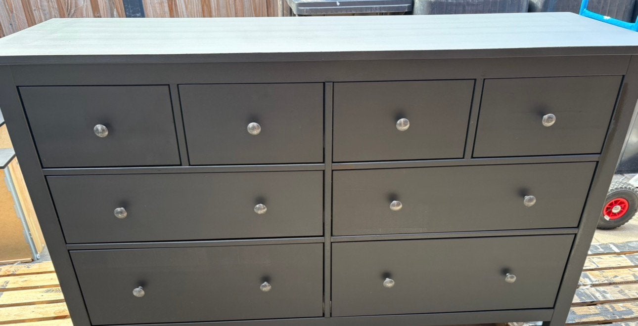 IKEA HEMNES Ladekast - Zwart8 lades, Ophalen, Gebruikt, 5 laden of meer, 150 tot 200 cm