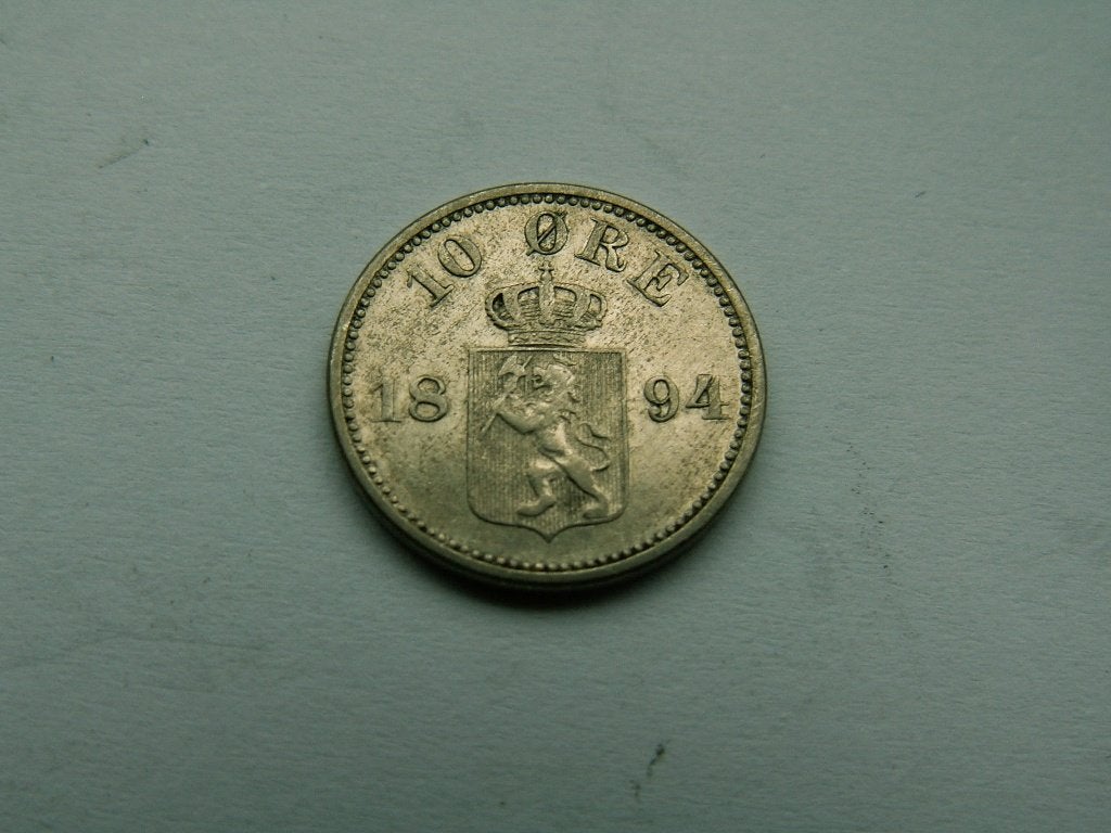 Noorwegen.  10 Ore - 1894, Verzenden, Overige landen, Losse munt, Zilver