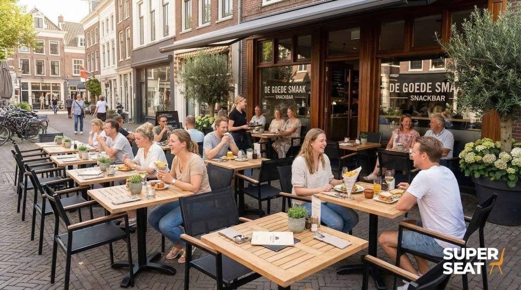 Teak houten terrastafels, horeca tafels teakhout divers  181, Gebruikt, Teakhout, 200 cm of meer, Rechthoekig