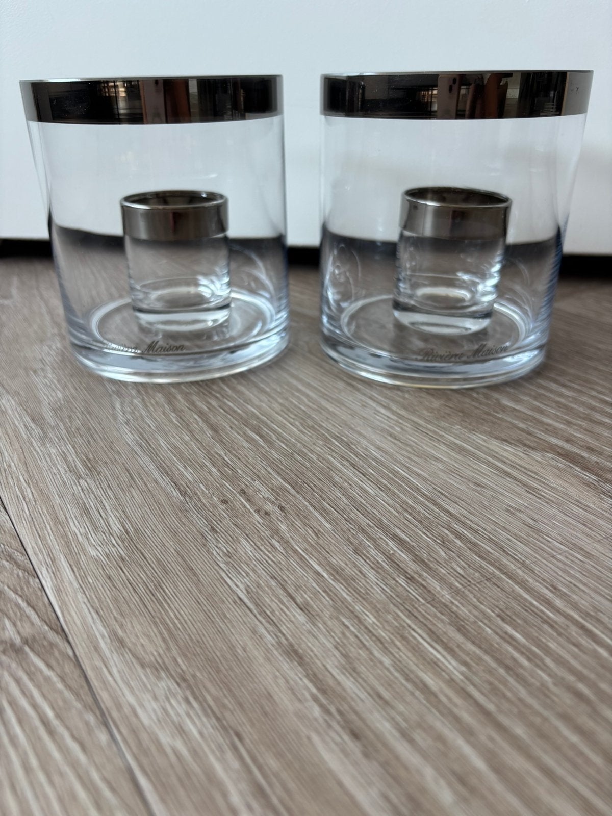 Rivièra Maison double Hurricanes, 12 cm hoog, als nieuw!, Ophalen, 12 cm, Waxinelichthouder, Rivièra Maison