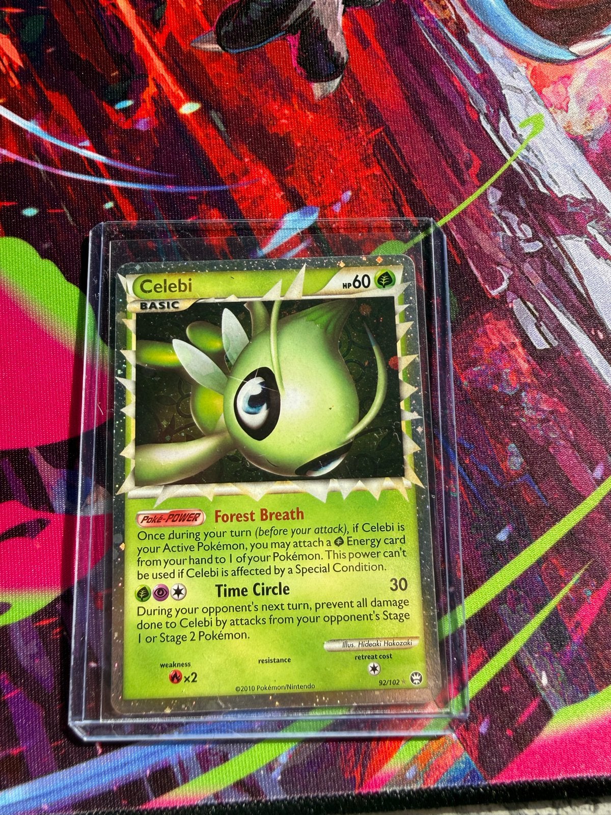 Celebi Basic Pokémon Kaart (92/102) - Zeer Goede Staat, Hobby en Vrije tijd, Ophalen of Verzenden, Zo goed als nieuw, Losse kaart