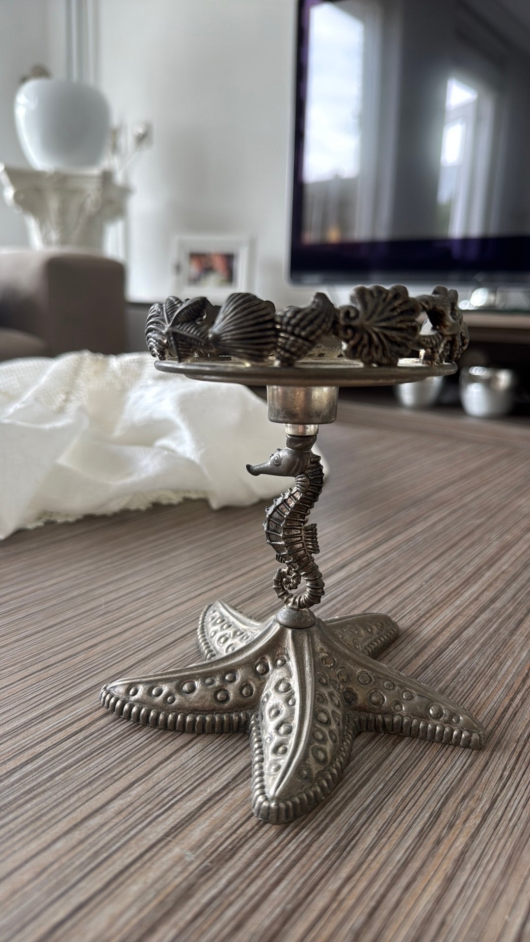 Metalen kaarshouder, Huis en Inrichting, Woonaccessoires | Kandelaars en Kaarsen, Ophalen of Verzenden, Metaal, Minder dan 25 cm