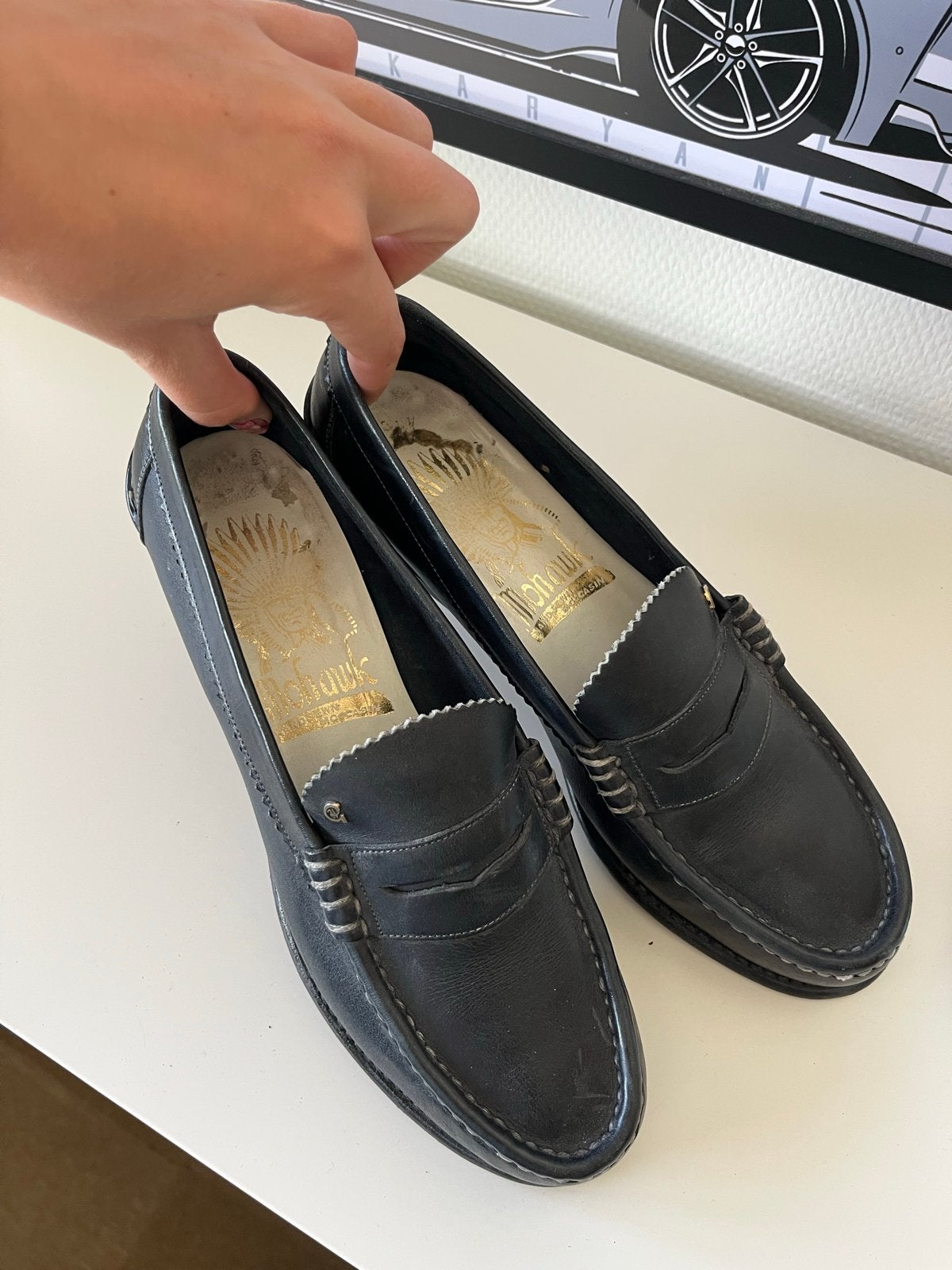 Mooie Greve Mohawk loafers - echt leer - maat 42, Kleding | Dames, Schoenen, Ophalen of Verzenden, Gedragen, Instappers, Zwart