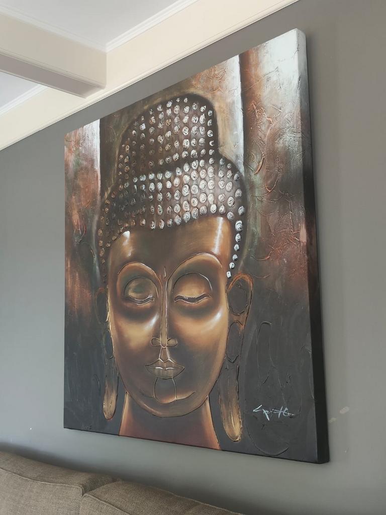 Canvas schilderij 3D Boeddha 100 x 100 cm - ZGAN, Ophalen