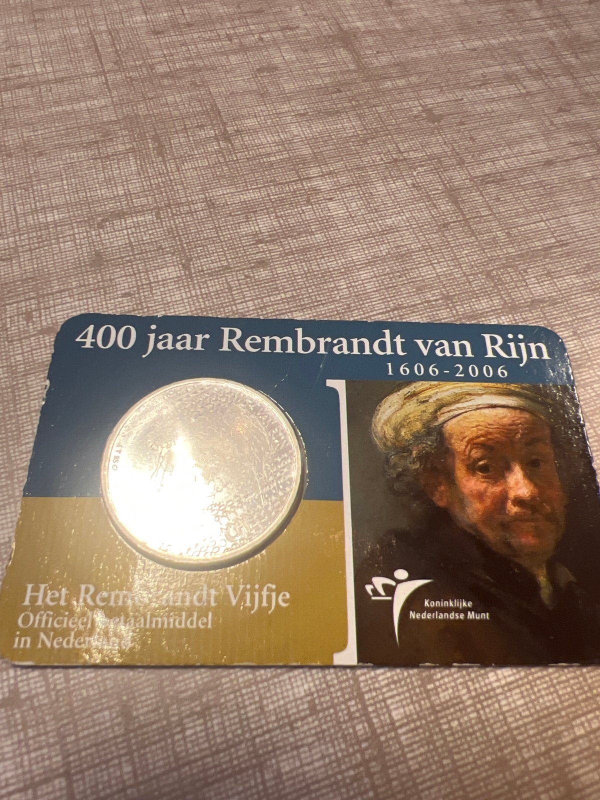 Zilveren Rembrandt Vijfje 2006 - 400 jaar Rembrandt van Rijn, Postzegels en Munten, Koningin Beatrix, Zilver, Euro's, Ophalen of Verzenden