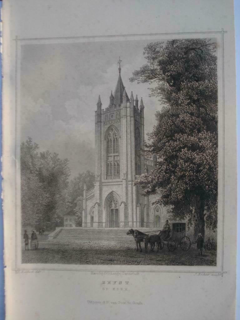 41 / Zeist  de Kerk Staalgravure  1860, Ophalen of Verzenden