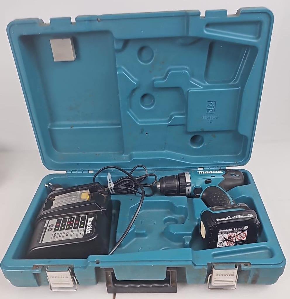 Makita BDF343 accu-boorschroefmachine op 14,4V,, Ophalen of Verzenden, Gebruikt, Boor- en Schroefmachine