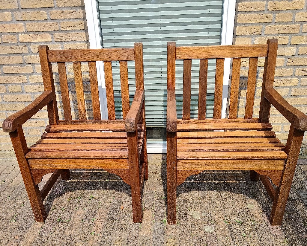 2 Teak houten Stoelen 'Teak & Garden' model "Canterbury", Ophalen, Gebruikt, Teakhout