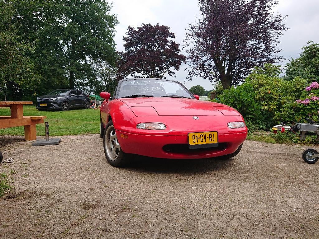Mazda MX-5 MX5 1992 Rood, Auto's, Zwart, Cabriolet, 990 kg, 116 pk