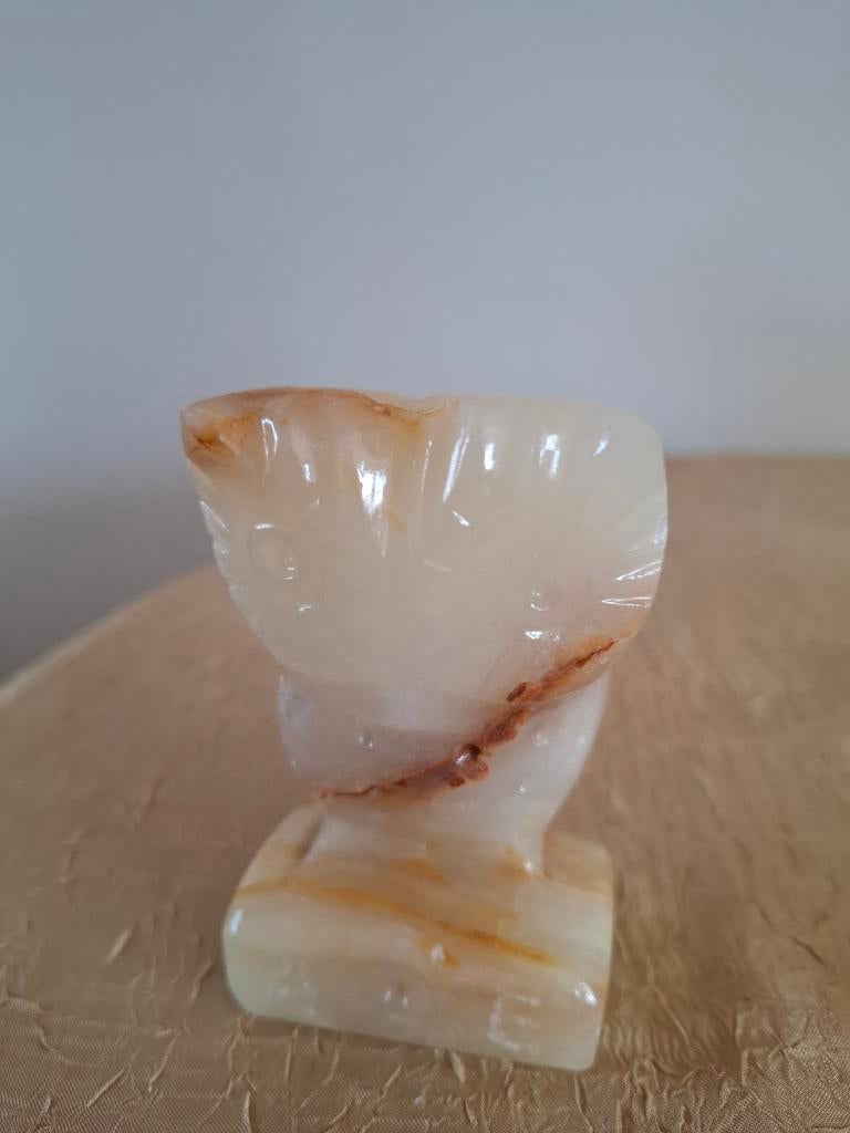 Onyx uil beeldje - Handgesneden decoratie, Ophalen of Verzenden