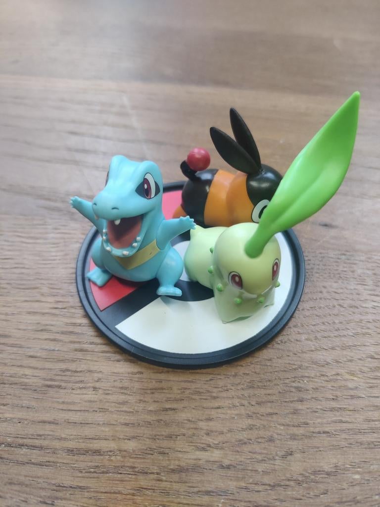 Pokémon Figuren Set: Totodile, Chikorita, Larvitar, Ophalen of Verzenden, Zo goed als nieuw, Overige typen