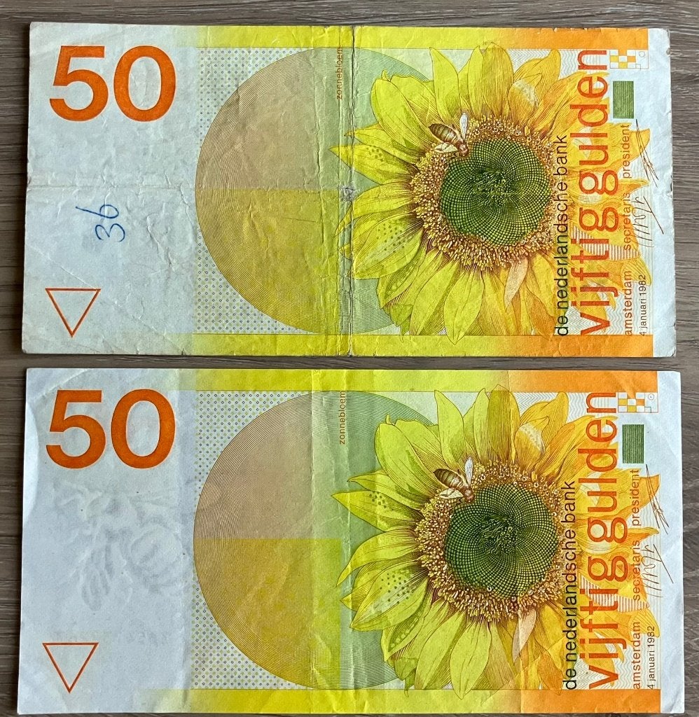 50 gulden 1982 Zonnebloem, Postzegels en Munten, Bankbiljetten | Nederland, Ophalen, 50 gulden, Los biljet