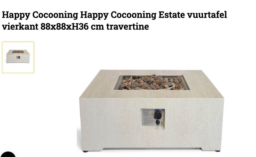 Happy Cocooning vuurtafel Estate Travertine NIEUW in plastic, Ophalen, Nieuw