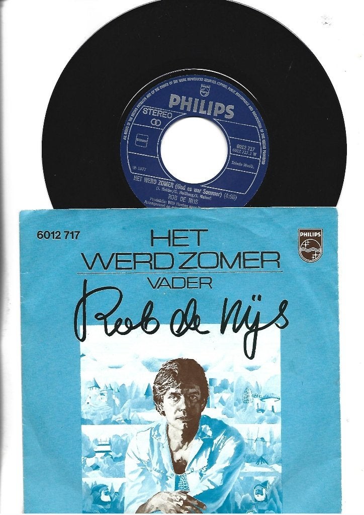 ROB DE NIJS SINGLE 7" HET WERD ZOMER 1977, Cd's en Dvd's, Vinyl Singles, 7 inch, Single, Ophalen of Verzenden, Nederlandstalig