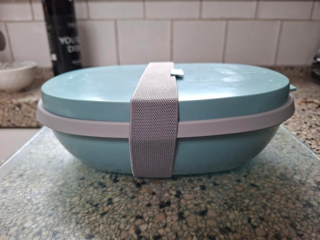 Mepal Lunchbox Ellipse Nordic Green 3 delig salade brood, Ophalen of Verzenden, Gebruikt