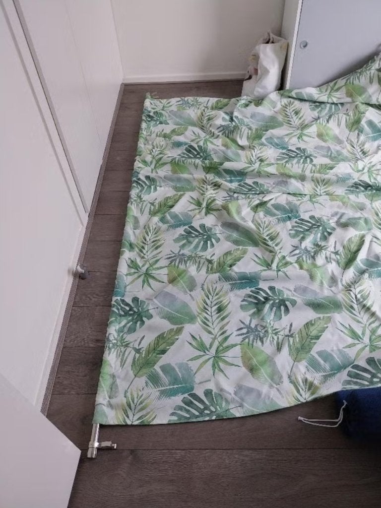 Gordijn met roede, Huis en Inrichting, Stoffering | Gordijnen en Lamellen, Zo goed als nieuw, 200 cm of meer, 200 cm of meer, Ophalen