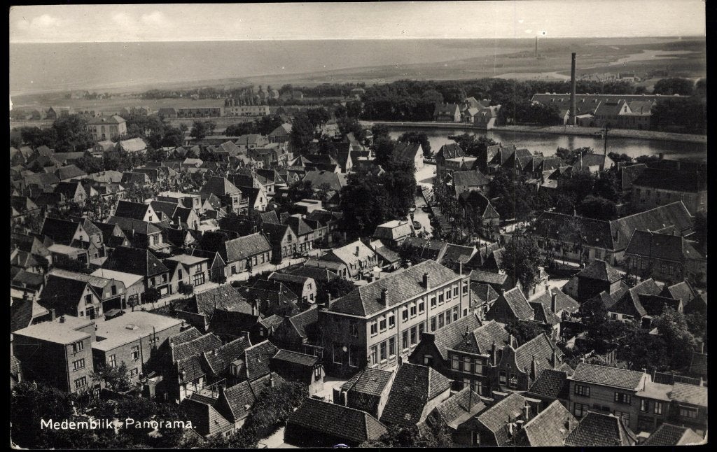 Medemblik (N.H.), Panorama, gelopen 1935, Verzenden, 1920 tot 1940, Gelopen, Noord-Holland