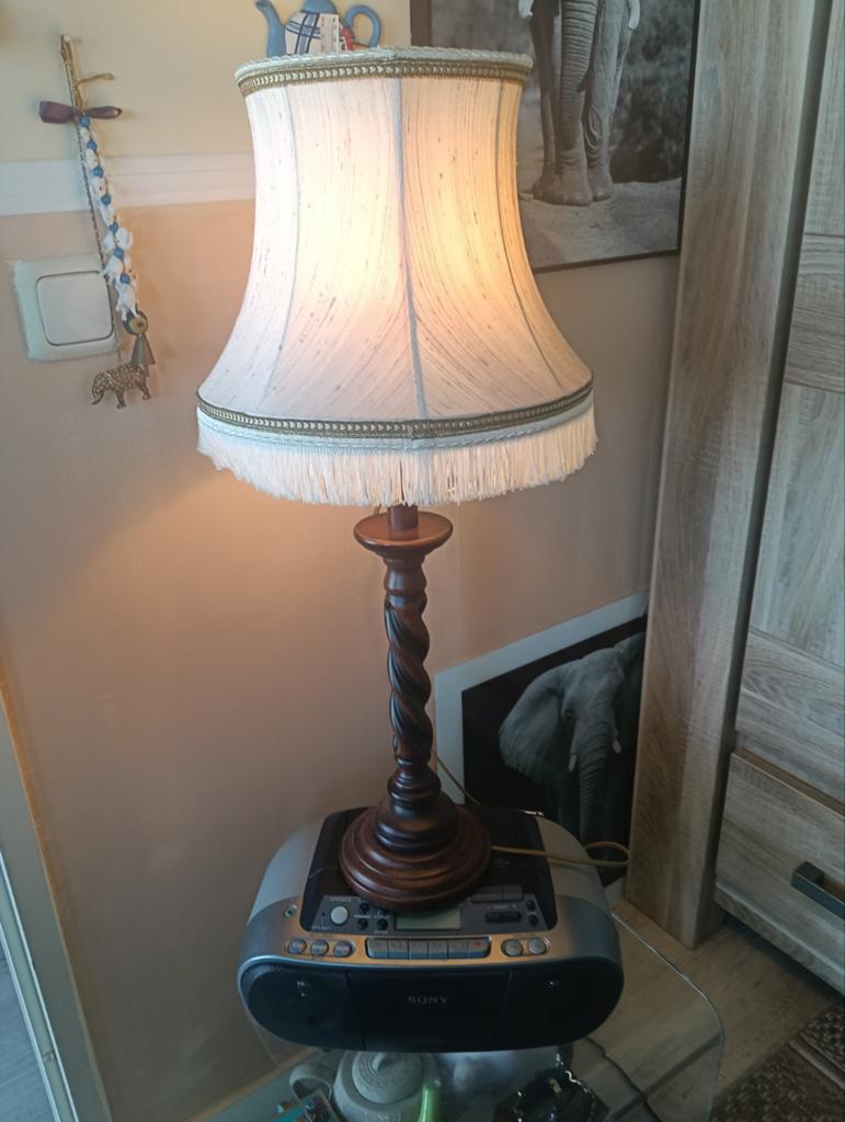 Noten houten schemerlamp, Antiek en Kunst, Antiek | Lampen, Ophalen of Verzenden