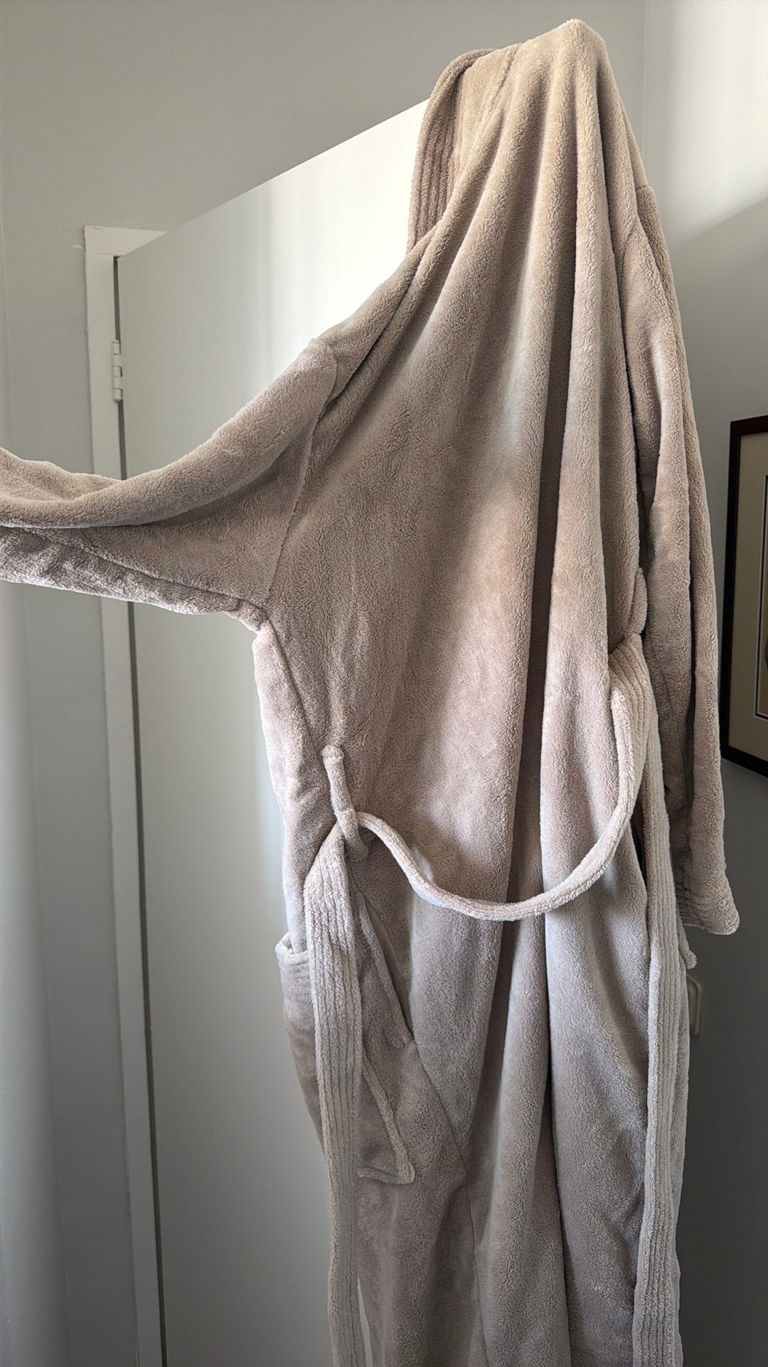 Optidee soft badjas maat L NIEUW taupe, Ophalen of Verzenden, Nieuw, Maat 42/44 (L)