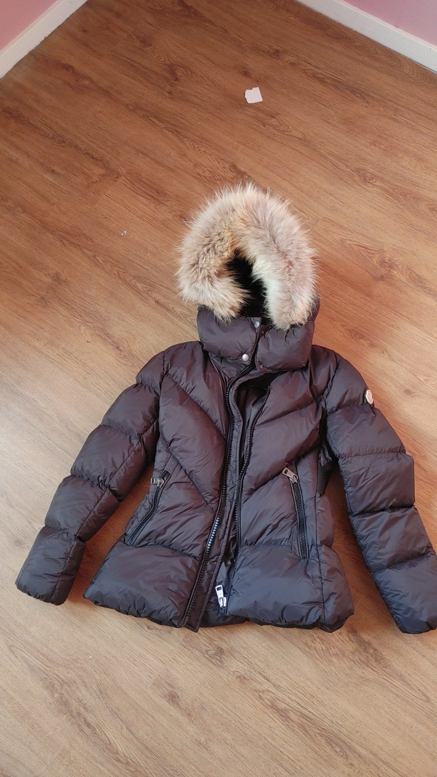 Moncler dames jas  met Bontkraag S - Zo goed als nieuw, Ophalen of Verzenden, Zo goed als nieuw