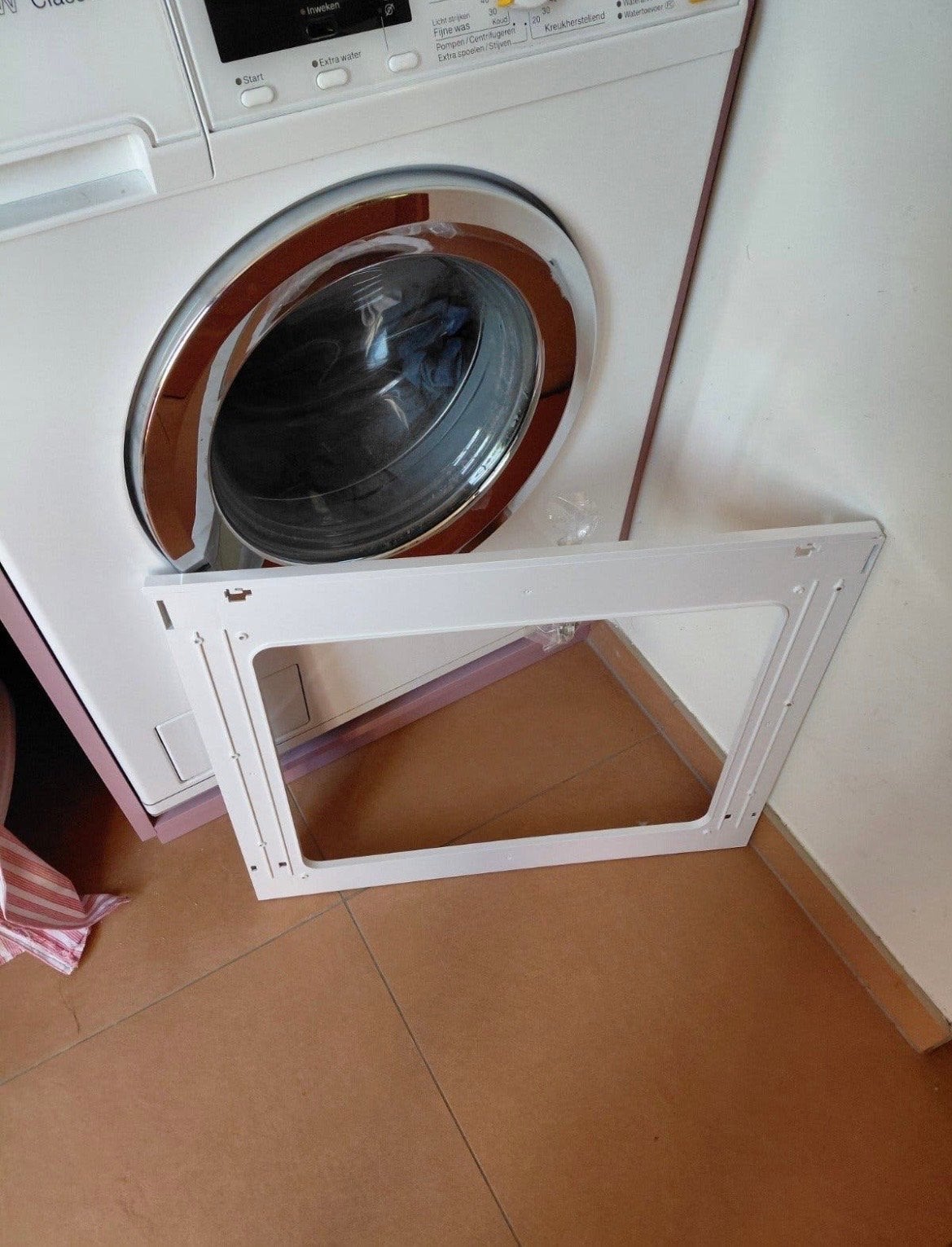 Miele WTV 502 stapelframe voor wasmachine en droger, Ophalen of Verzenden, Zo goed als nieuw