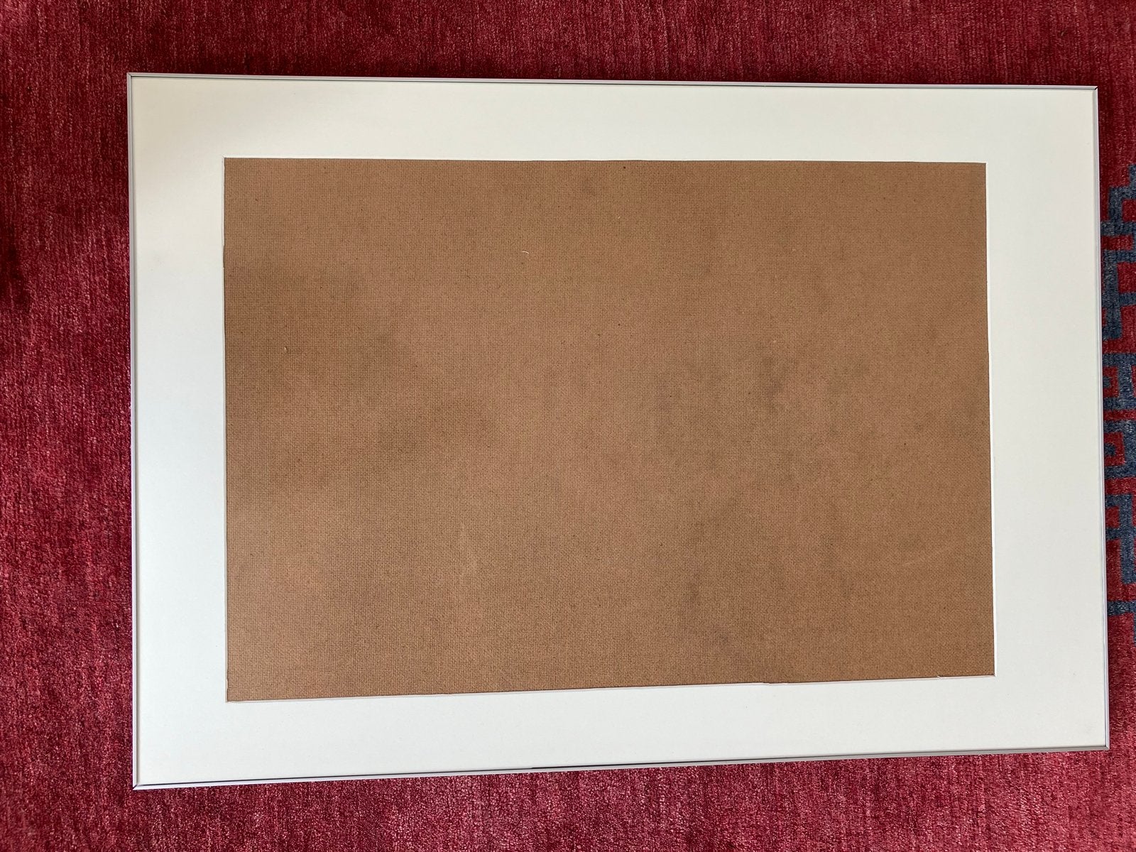 Fotolijst 100x70 cm met passepartout en ontspiegeld glas, Ophalen, Gebruikt, Metaal of Aluminium, 75 tot 100 cm