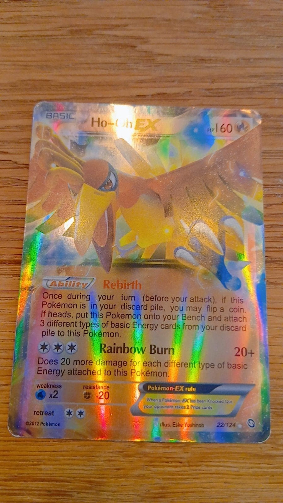 Ho-Oh EX Pokémon kaart - Foil - Zo goed als nieuw, Ophalen of Verzenden, Zo goed als nieuw, Losse kaart, Foil